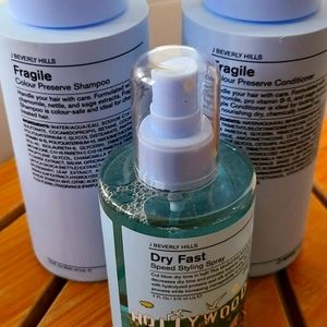 J Beverly Hills Fragile Shampoo & Conditioner with Bonus Dry Fast Sray Bundle